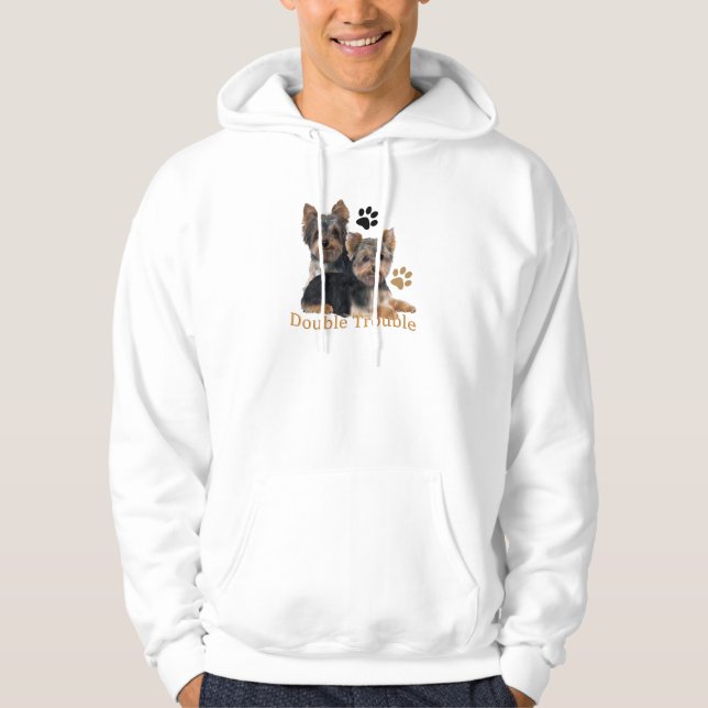 Yorkshire Terrier Double Trouble Apparel Hoodie (Front)