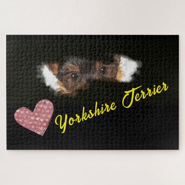 Yorkshire Terrier Eyes Solid Colour 1000 piece  Jigsaw Puzzle (Horizontal)