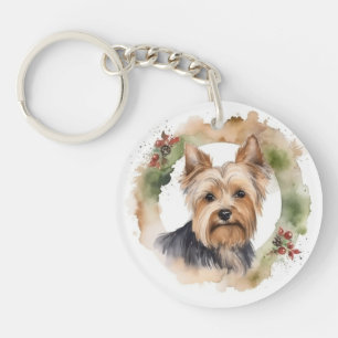 Yorkshire Terrier Fête de la couronne de Noël Coup