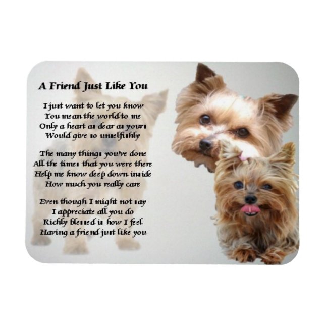 Yorkshire Terrier Friend Poem Magnet (Horizontal)
