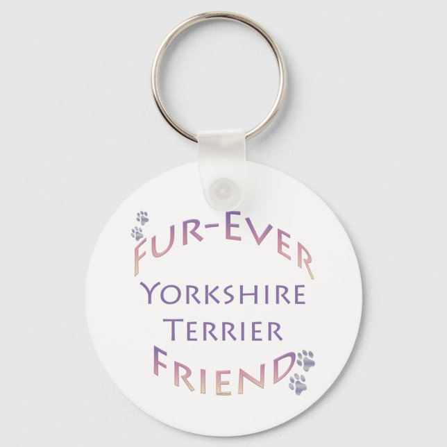 Yorkshire Terrier Furever Friend Keychain (Front)