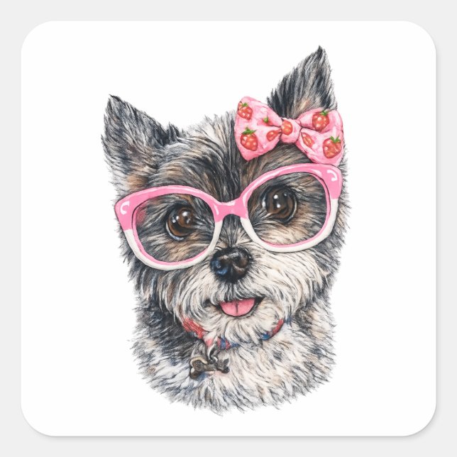 Yorkshire Terrier Gift for Dog Lovers Square Sticker (Front)