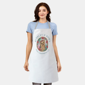 Yorkshire Terrier Grooming Apron | Deluxe White