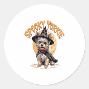 Yorkshire Terrier Halloween Classic Round Sticker