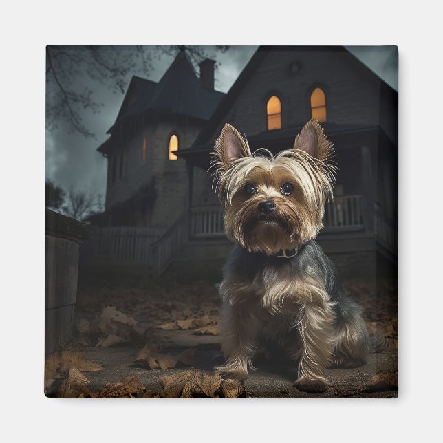 Yorkshire Terrier Halloween Scary  Magnet (Front)