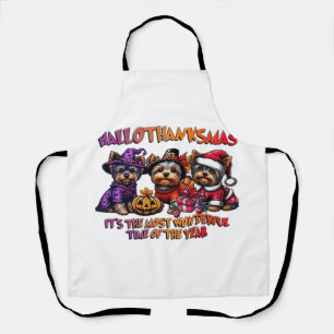 Yorkshire Terrier Halloween Thanksgiving Christmas Apron