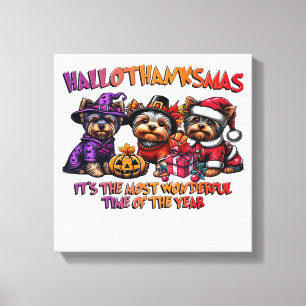 Yorkshire Terrier Halloween Thanksgiving Christmas Canvas Print