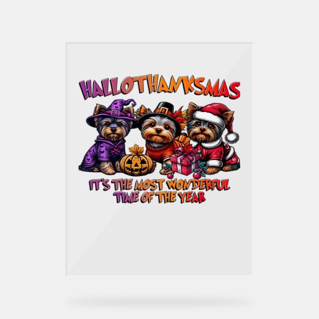 Yorkshire Terrier Halloween Thanksgiving Noël (Recto)