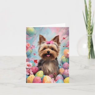 Yorkshire Terrier Happy Easter Card
