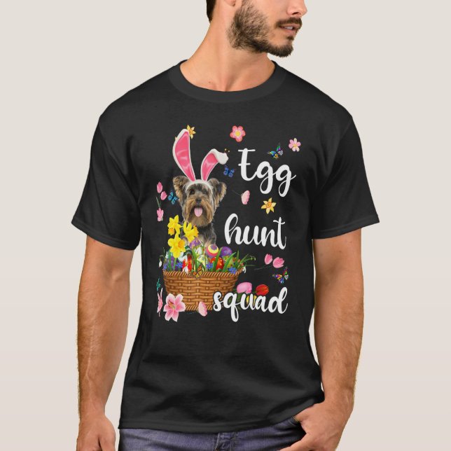Yorkshire Terrier Happy Easter Day Easter Colourfu T-Shirt (Front)