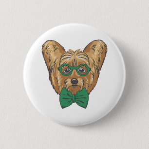 Yorkshire Terrier Hipster 2 Inch Round Button