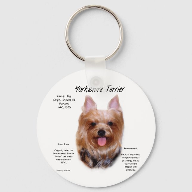 Yorkshire Terrier History Design Keychain (Front)