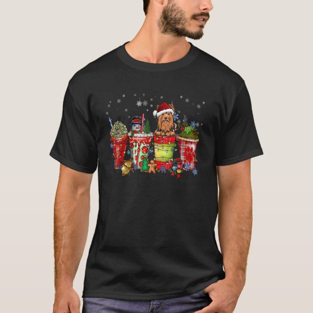 Yorkshire Terrier Iced Latte Snowmen Sweets Snow C T-Shirt (Front)
