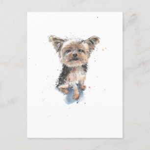 Yorkshire Terrier illustration, funny Yorkie dog Postcard