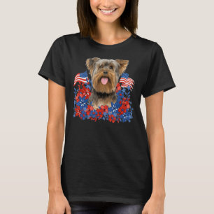 Yorkshire Terrier Independent Flowers Dog American T-Shirt