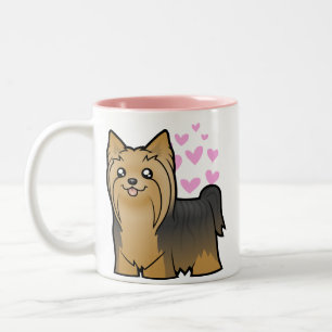 Yorkshire Terrier Love (long hair no bow) Two-Tone Coffee Mug
