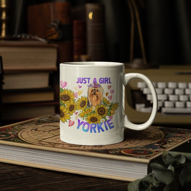 Yorkshire Terrier Lover Sunflower Trainer Floral Coffee Mug (Creator Uploaded)