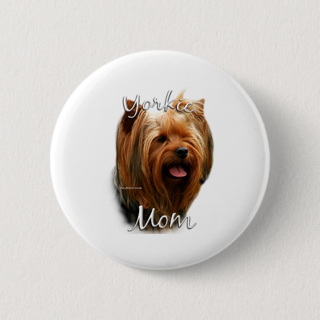 Yorkshire Terrier Mom 2 Inch Round Button (Front)
