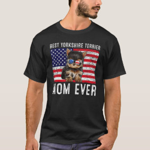 Yorkshire Terrier Mom Usa American Flag Yorkshire T-Shirt