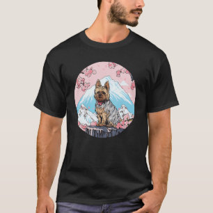 Yorkshire Terrier Mount Fuji Funny Dog Landmark T-Shirt