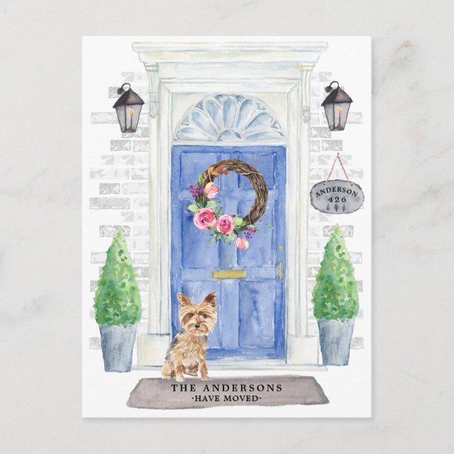 Yorkshire Terrier Moving Carte postale Faire-part (Devant)