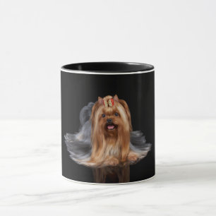 Yorkshire Terrier on black Mug