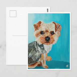 Yorkshire Terrier Painting by Alfred Fox Postcard