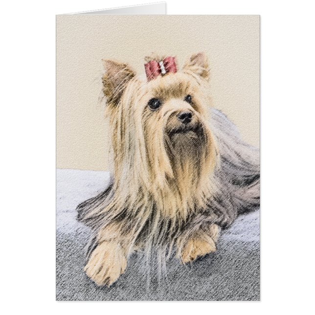 Yorkshire Terrier Painting - Cute Original Dog Art (Front)
