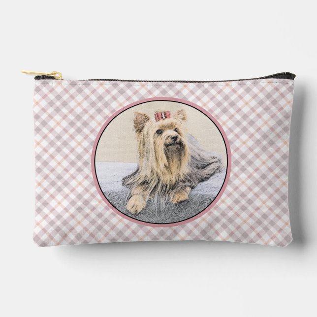 Yorkshire Terrier Painting Cute Original Dog Art Accessory Pouch (Front)
