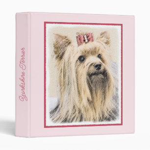 Yorkshire Terrier Painting - Cute Original Dog Art Binder