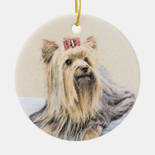 Yorkshire Terrier Painting - Cute Original Dog Art Ceramic Ornament