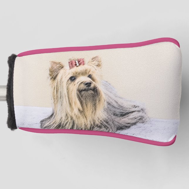 Yorkshire Terrier Painting - Cute Original Dog Art Golf Head Cover (Front)