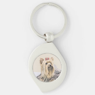 Yorkshire Terrier Painting - Cute Original Dog Art Keychain