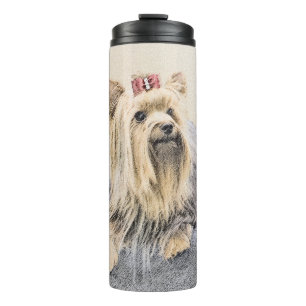 Yorkshire Terrier Painting - Cute Original Dog Art Thermal Tumbler
