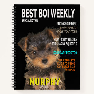 Yorkshire Terrier Parody Magazine Cover Notebook