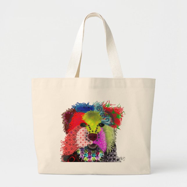 Yorkshire Terrier - Patchwork Large Tote Bag (Front)