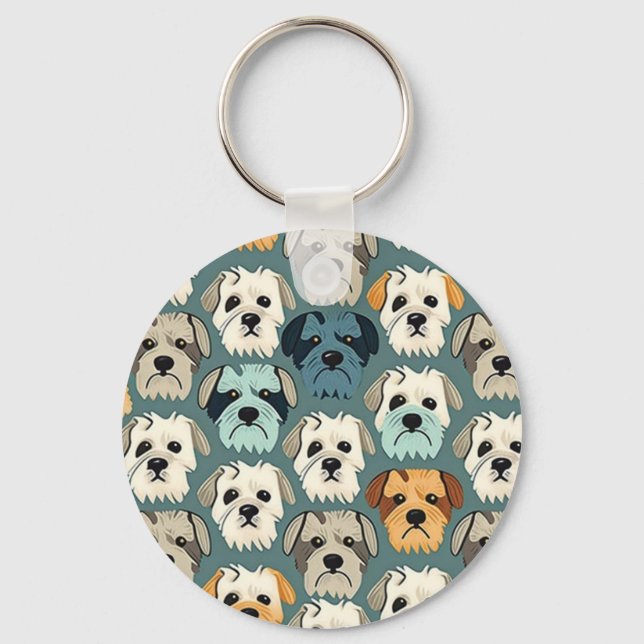 Yorkshire Terrier Pattern Keychain (Front)