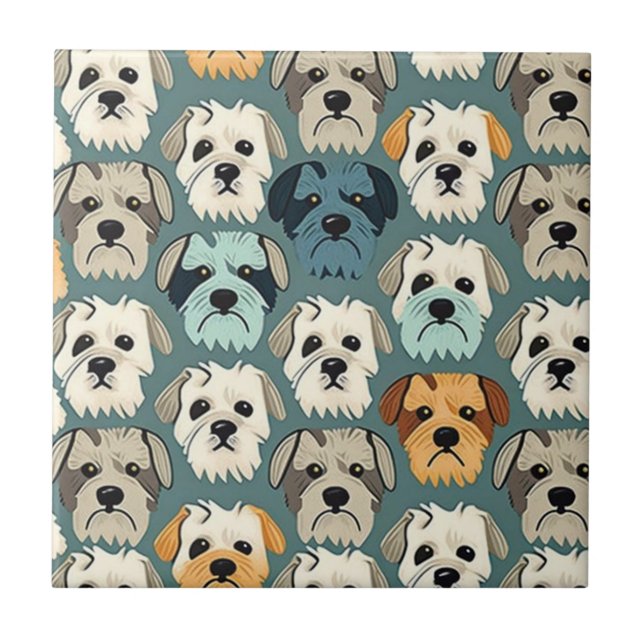 Yorkshire Terrier Pattern Tile (Front)