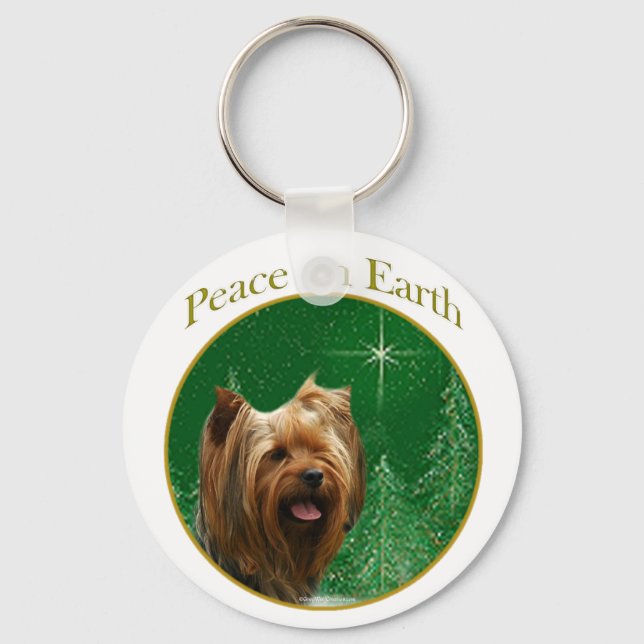 Yorkshire Terrier Peace Keychain (Front)