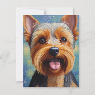 Yorkshire Terrier Pointillism Dog Portrait