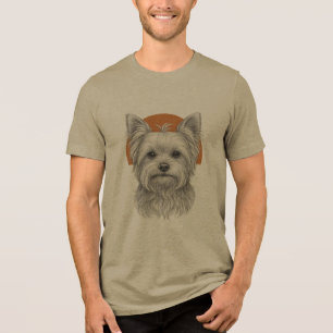 Yorkshire Terrier Portrait Graphic T-Shirt Tri-Blend Shirt