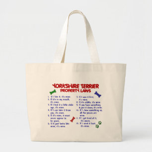 YORKSHIRE TERRIER Property Laws 2 Yorkie Large Tote Bag