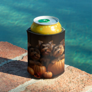 Yorkshire Terrier Puppy Autumn Delight Pumpkin  Can Cooler