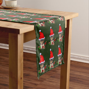 Yorkshire Terrier Puppy Christmas Short Table Runner
