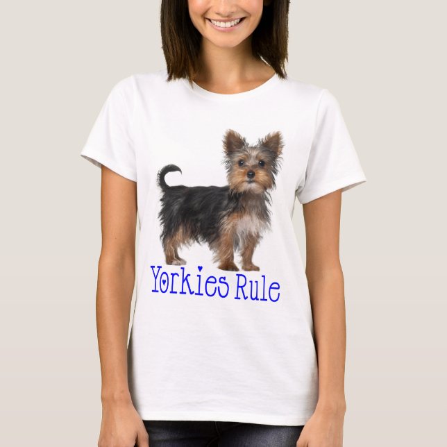 Yorkshire Terrier Puppy Dog Yorkies Rule Women's T-Shirt (Front)