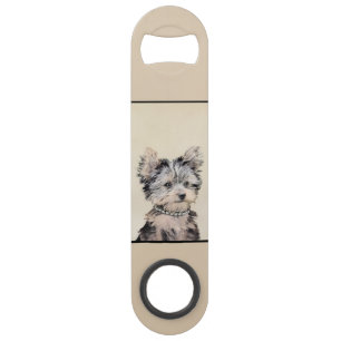 Yorkshire Terrier Puppy Painting Original Dog Art Bar Key