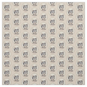 Yorkshire Terrier Puppy Painting Original Dog Art Fabric