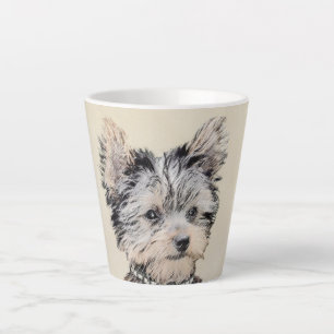 Yorkshire Terrier Puppy Painting Original Dog Art Latte Mug