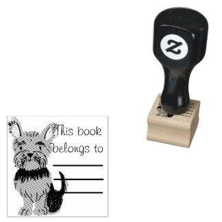 Yorkshire Terrier Puppy Personal Library Stamp