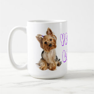 Yorkshire Terrier Puppy Turquoise Polka Dot Mug